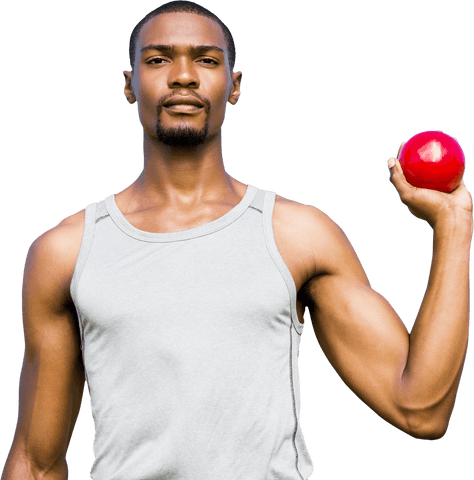 biracial man holding ball on transparent background for fitness - Download Free Stock Videos Pikwizard.com