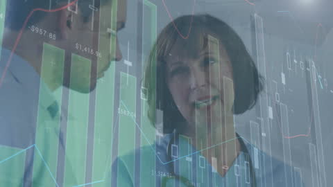 Business Professionals Analyzing Financial Data Concept