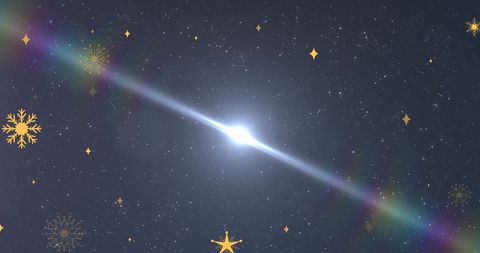 Radiant Light with Snowflakes and Stars on Night Sky - Download Free Stock Images Pikwizard.com