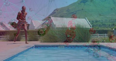 Active Man Exercising by Transparent Poolside Design