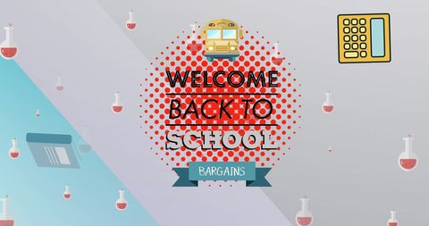 Welcome back to school bargains abstract design