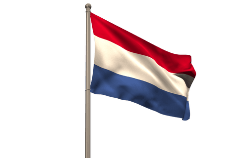 Transparent Dutch Flag Waving Against Clear Background
