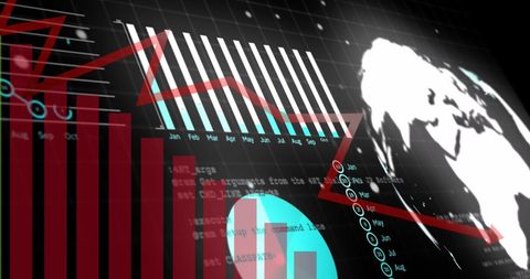 Global Data Visualization with Economic Trends - Download Free Stock Images Pikwizard.com