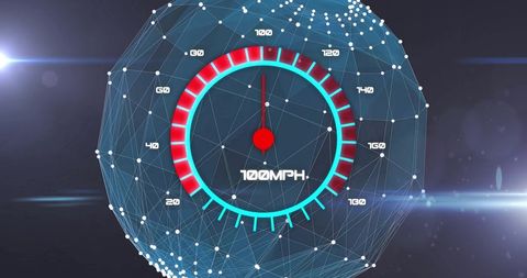 digital speedometer with digital network connections - Download Free Stock Images Pikwizard.com