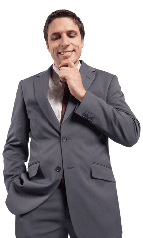 transparent thoughtful businessman in grey suit - Download Free Stock Videos Pikwizard.com