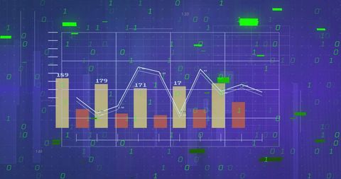 Dynamic Financial Data Visualization with Binary Code Overlay - Download Free Stock Images Pikwizard.com