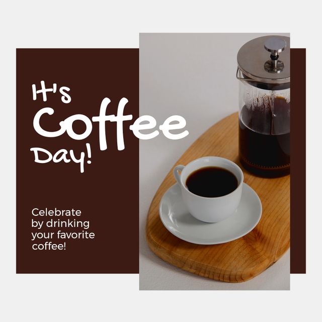 Celebrating International Coffee Day with Freshly Brewed Coffee - Download Free Stock Templates Pikwizard.com