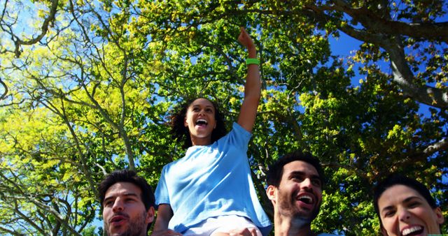 Friends Enjoying a Sunny Day Outdoors - Download Free Stock Images Pikwizard.com