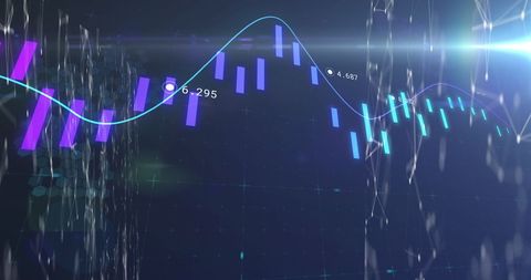 Abstract Digital Graph with Trend Lines and Data Points - Download Free Stock Images Pikwizard.com