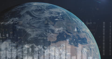 Global Data Analytics and Technology Concept with Earth