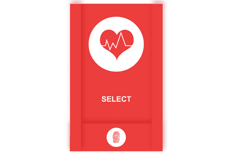 digital medical screen with heart symbol and fingerprint login - Download Free Stock Videos Pikwizard.com