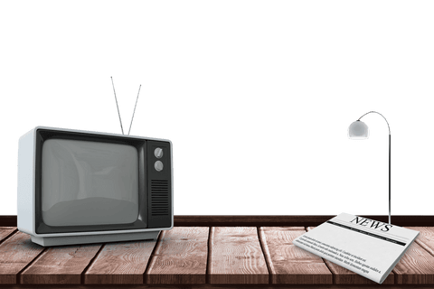 retro tv with transparent screen next to newspaper - Download Free Stock Videos Pikwizard.com