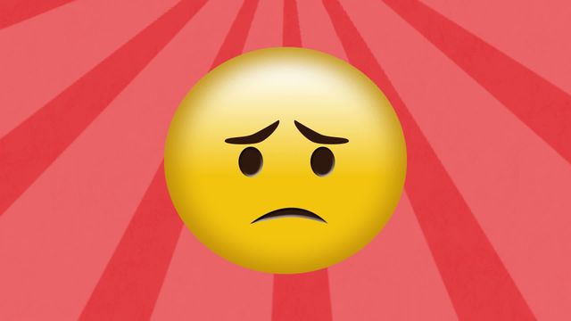 A sad emoji displayed against a striking orange background featuring radial rays lends artistic and emotional flair. Very useful for projects centered on conveying emotive content or discussing aspects of online communication and social media. Perfect for digital assets emphasizing emotional expressions such as articles, presentations, or mobile applications.