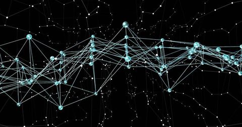 Futuristic network connection glowing in digital cyberspace