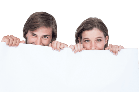 hipster couple holding blank white poster transparent background - Download Free Stock Videos Pikwizard.com