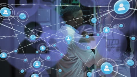 Businessman Analyzing Data in Global Digital Network Interface