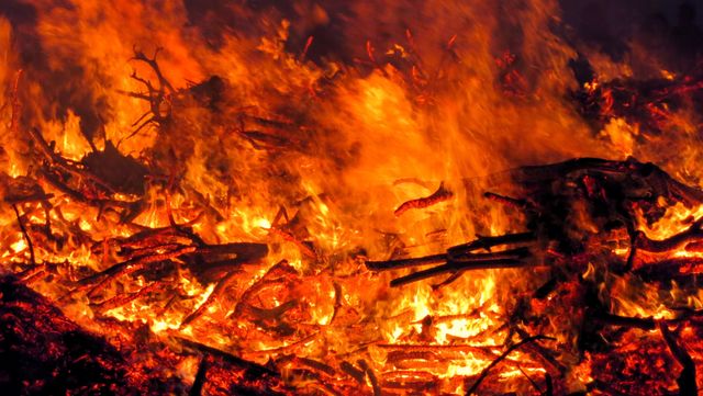 Intense Fire Burning Wood at Night - Download Free Stock Photos Pikwizard.com