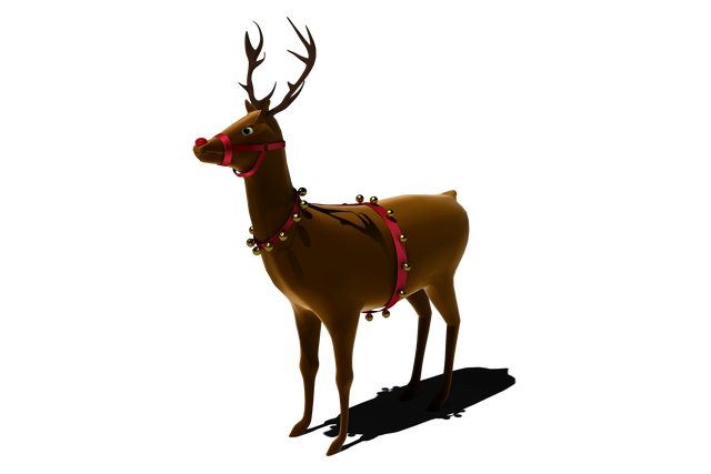 Transparent Christmas Reindeer with Bells and Red Halter - Download Free Stock Videos Pikwizard.com