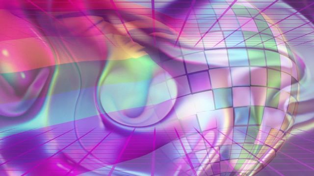 This vibrant and dynamic video showcases colorful liquid shapes moving in front of a spinning disco ball on a purple background. The neon and glowing effects give it a lively, futuristic atmosphere, perfect for use in advertisements, party invitations, or digital artwork. Ideal for use in projects related to nightlife, entertainment, music events, or modern art showcases.