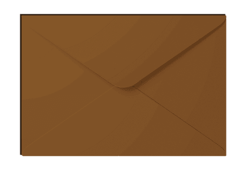 Brown closed envelope with transparent background for minimalist design