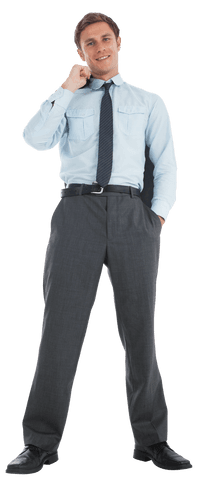 Smiling Businessman Holding Jacket standing on transparent background