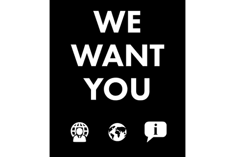 Social Media Icons with We Want You Text on Transparent Background