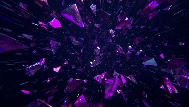 Futuristic Purple Magenta Shards Radiating in Cosmic Space