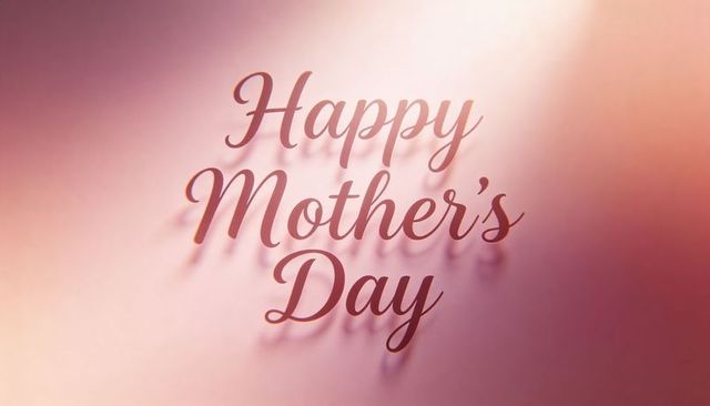 Happy mother's day cursive calligraphy on soft peach pastel gradient background