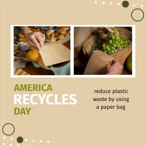 Promoting Eco-Friendly Shopping for America Recycles Day - Download Free Stock Templates Pikwizard.com