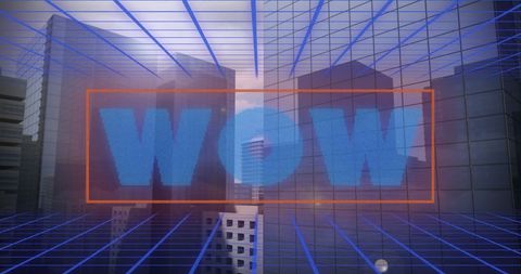 Futuristic Cityscape with WOW in Metaverse Style - Download Free Stock Images Pikwizard.com