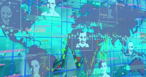 Global Data Analytics with World Map and Profiles - Download Free Stock Images Pikwizard.com