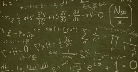 Complex Math Formulas on Green Chalkboard - Download Free Stock Images Pikwizard.com