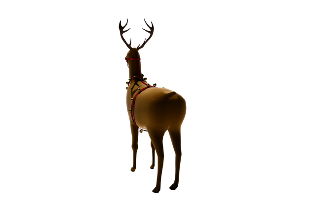 Transparent Digital Rendition Santa's Reindeer with Bells - Download Free Stock Videos Pikwizard.com