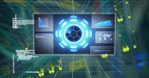 Digital Interface Display with Data Processing Overlays - Download Free Stock Images Pikwizard.com