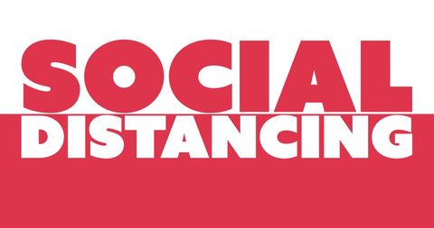 Bold Social Distancing Message in Contrasting Colors - Download Free Stock Images Pikwizard.com