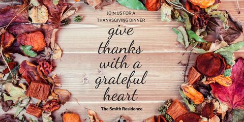 Thanksgiving Dinner Invitation with Autumn Leaves Frame