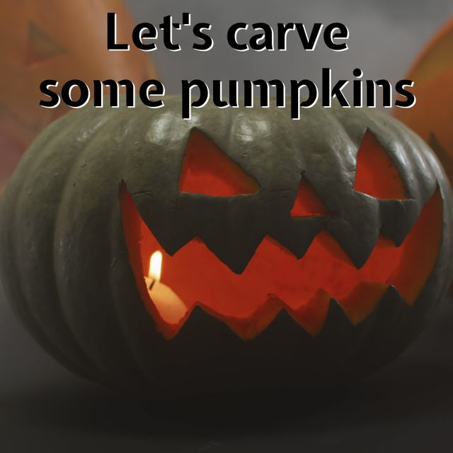 Halloween Pumpkin with Let’s Carve Some Pumpkins Text - Download Free Stock Templates Pikwizard.com