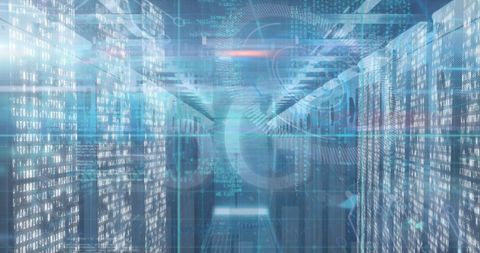 Futuristic 5G Data Processing in a Server Room - Download Free Stock Images Pikwizard.com