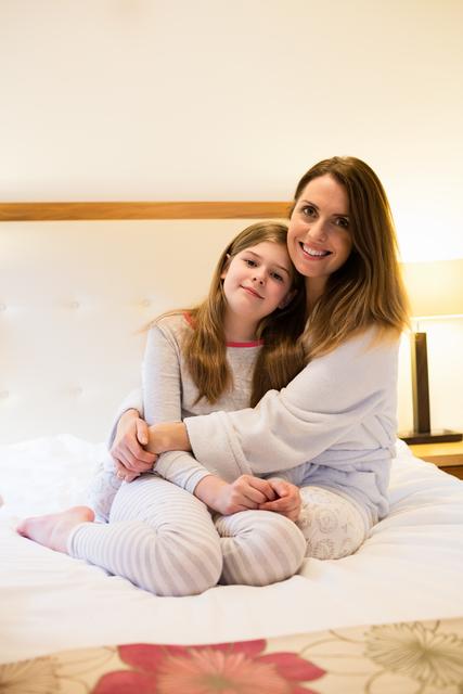 Happy Mother Embracing Daughter in Cozy Bedroom - Download Free Stock Photos Pikwizard.com