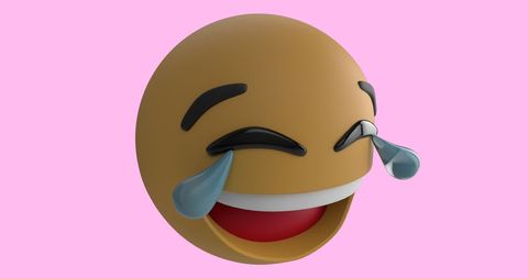 Laughing Emoji with Tears of Joy on Pink Background - Download Free Stock Images Pikwizard.com