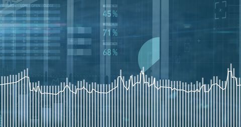 Financial Data Analysis Overlaid on Digital Background - Download Free Stock Images Pikwizard.com
