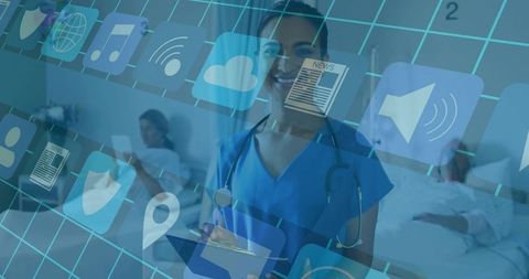 Nurse Embracing Digital Technology in Modern Healthcare Environment