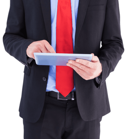 transparent businessman scrolling on digital tablet - Download Free Stock Videos Pikwizard.com