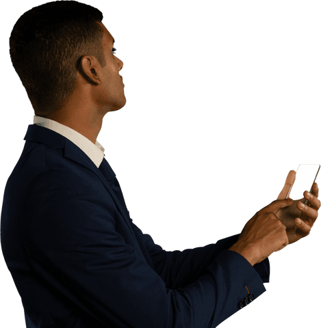Businessman Engaging with Transparent Digital Interface - Download Free Stock Videos Pikwizard.com