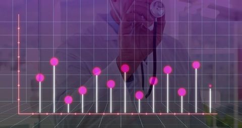 Doctor Analyzing Healthcare Data with Digital Overlay