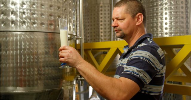 Dedicated Winemaker Inspecting Fermentation Process in Winery - Download Free Stock Images Pikwizard.com