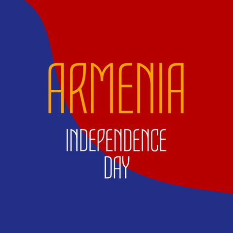 armenia independence day celebration design on red and blue background - Download Free Stock Templates Pikwizard.com