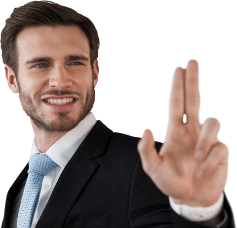 transparent interface touch: smiling businessman engaging in digital interaction - Download Free Stock Videos Pikwizard.com