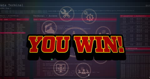 Winning Concept with Data Processing Background Animation