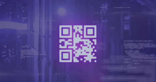 Digital QR Code and Computer Language Against Server Room - Download Free Stock Images Pikwizard.com